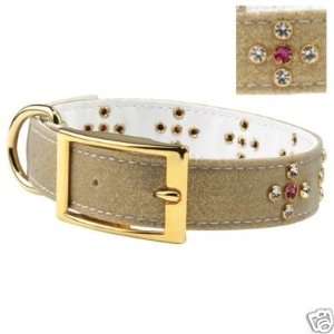  Zack & Zoey Jeweled Dog Collar Metallic Gold 3/8x6 8 
