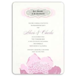 Glittered Invitations   Bloom with eat, drink and be married add ons