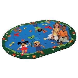  Chasing Butterflies Oval Alphabet Rug by Carpets for Kids 