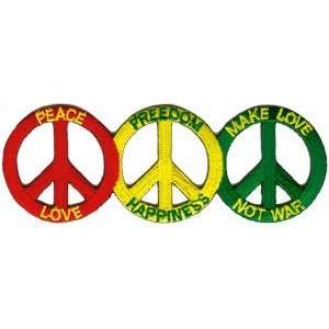  Peace Sign Love Hippie Embroidered Iron On Patch 