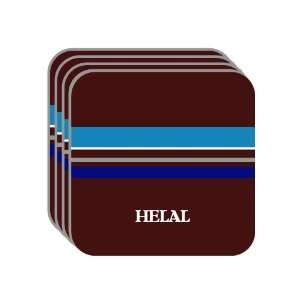 Personal Name Gift   HELAL Set of 4 Mini Mousepad Coasters (blue 