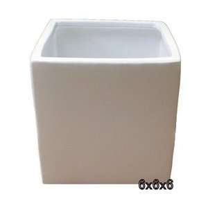  Ceramic Cube Vase 6x6x6   White