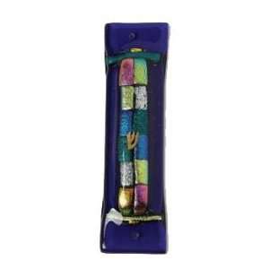  Fused Glass Mezuzah Cover   Shimmering 12 Tribes 