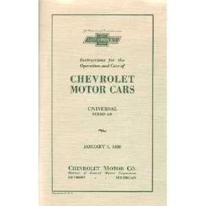   1930 CHEVROLET Full Line Owners Manual User Guide Automotive