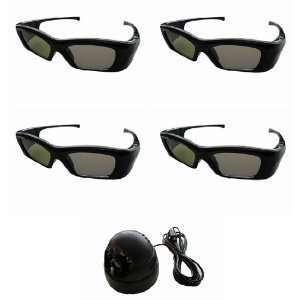  Rechargeable Glasses (FOUR)and 3DTV Corp Gen2 Emitter for 