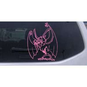  6in X 4.7in Pink    Bad little Bat Animals Car Window Wall 