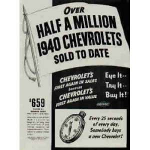  Over Half A Million 1940 Chevrolets Sold To Date 