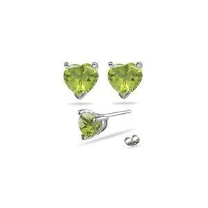  0.50 Ct Peridot Stud Earrings in Platinum Jewelry