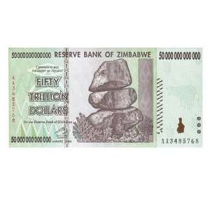 50 Trillion Dollar Bill Wall Decal   Zimbabwe Hyperinlfationary 