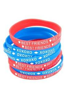 best friends and xoxoxo rubber bracelets 10 pack hot topic average 