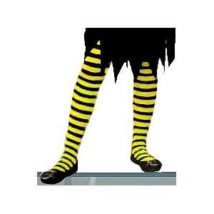   Witch Accessories   Yellow/ Black Striped Tights 