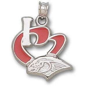  Atlanta Hawks Solid Sterling Silver I Heart Logo 3/4 