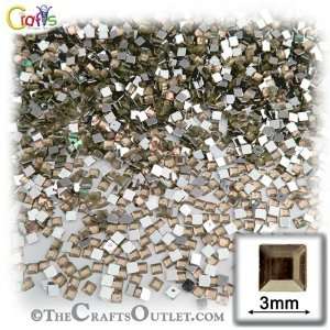   Square 3mm   10ss flatback Champagne Arts, Crafts & Sewing
