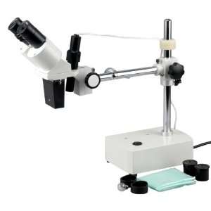  AmScope 10X 20X Binocular Boom Arm Stereo Microscope 