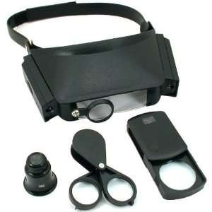  5X 10X 14X 20X Magnifier Loupes Headset 4 Piece Set