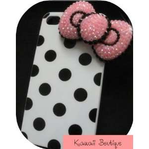  Hello Kitty Bling Polka Dot & Diamante Bow Kawaii Iphone 4 