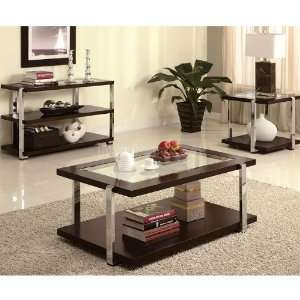  Coaster Furniture Center Glass Top Occasional Table Set 