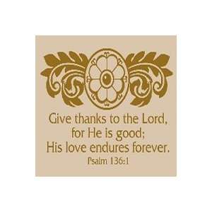    Copper Give Thanks Psalm 1361 Vinyl Wall Art