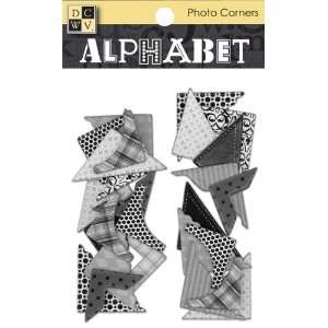  Chipboard Photo Corners Black/White/Silver [Office Product 