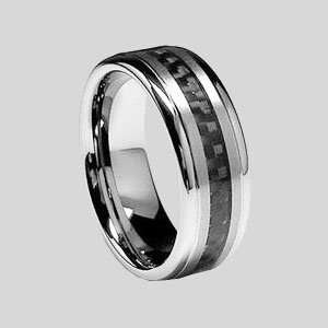   Carbide Ring Black With Laser Inscribed Roman Numerals Jewelry