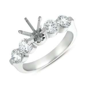  14k 1.20 Dwt Diamond White Gold Engagement Ring 