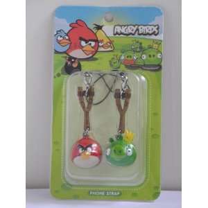  angry bird and green pig phone charm
