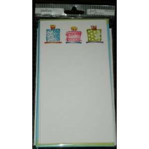  Birthday Cake Write In or Print Party Invitations, 10/pkg 