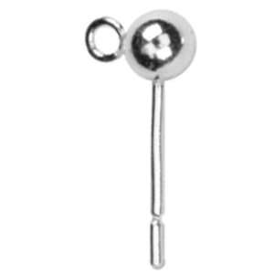 Bits & Pieces 4mm Post w/Ball & Loop, 6/Pkg Stainless Steel  