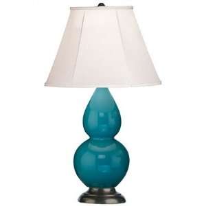 Robert Abbey 1772 Double Gourd   Accent Lamp, Peacock Glazed Ceramic 