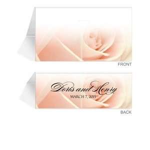  190 Personalized Place Cards   Blush Peach Rose n Pearls 
