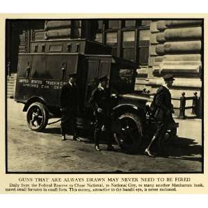  1930 Print Armored Cars Chase National Bank Police 