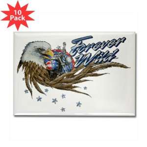  Rectangle Magnet (10 Pack) Forever Wild Eagle Motorcycle 