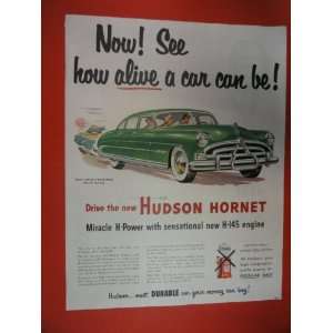 Hudson Hornet Print Ad. Orinigal 1951 Vintage Collier,s Magazine ad 