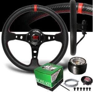 1987 1990 Toyota Camry Red Stitches Carbon Drift Style Steering Wheel 