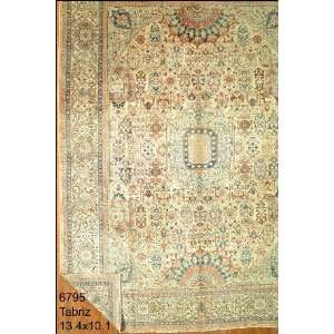 10x13 Hand Knotted Tabriz Persian Rug   101x134