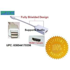 PTC Premium Fully Shielded Series Mini DISPLAYPORT Male to HDMI Female 