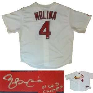  Signed Yadier Molina 2011 World Series Cardinals Jersey 