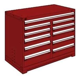  11 Drawer Counter High 48W Multi Drawer Cabinet   Red 