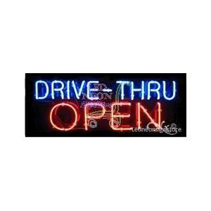  Drive Thru Open Neon Sign 13 Tall x 32 Wide x 3 Deep 