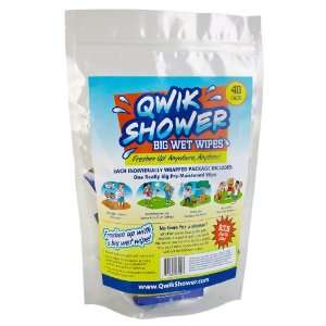  Qwik Shower Disposable Big Wet Wipes (40 Pack) Beauty