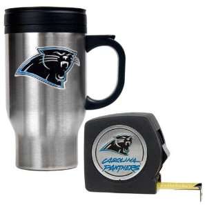  Carolina Panthers NFL Travel Mug & Tape Measure Gift Set 