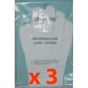 Touch Me Moisturizing Hand Gloves, 90% Cotton / 10% Spandex (Set of 3 