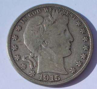 1915 S Barber Silver Liberty Half Dollar  