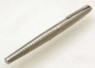PARKER 45 CIRCLET Harlequin Brushed Steel Fountain Pen NOS  