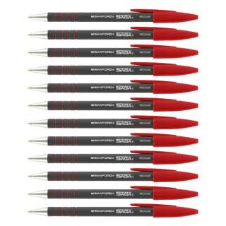12 Sanford Saga Refillable Red Medium Ball Point Pens 071641520127 