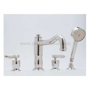Rohl MB1933LMSTN Deck Mounted Gotham Spout Tub Filler w/Metal Lever 