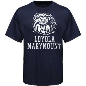  Loyola Marymount Lions Navy Blue Full Chest Logo T shirt 