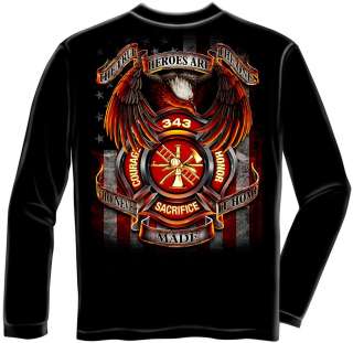   Heroes Sacrifice Eagle Fireman 9 11 343 Long Sleeve T Shirt  