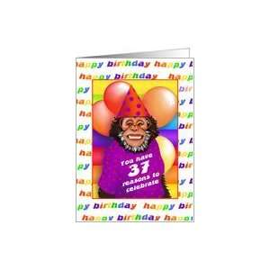 37 Years Old Birthday Cards Humorous Monkey Card Toys 