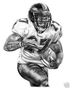 RAY RICE LITHOGRAPH POSTER PRINT IN RAVENS JERSEY #1  